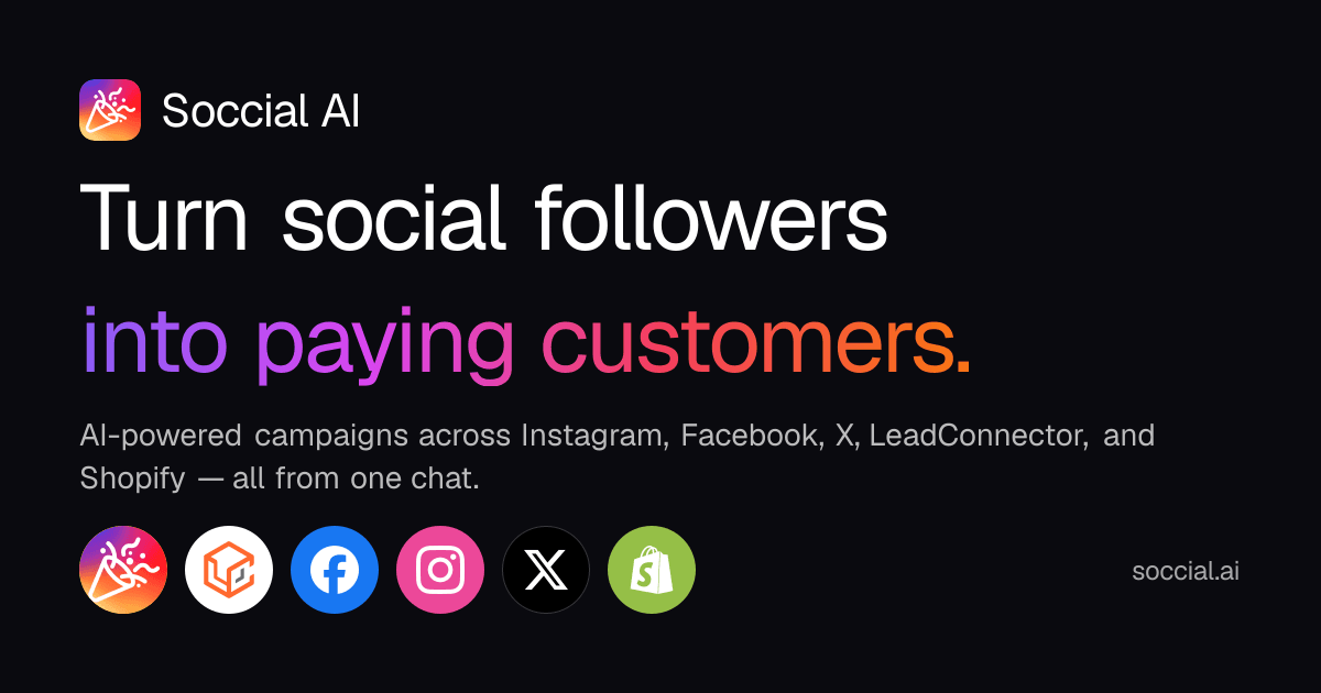 Soccial AI: turn social followers into paying customers